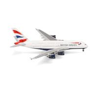 herpa avión en Miniatura British Airways Airbus A380 - G-XLEF, a Escala 1:500, artículo de colección, Modelo sin Base, Metal