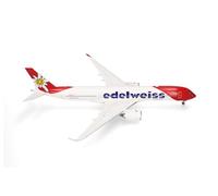 herpa Avión en Miniatura Edelweiss Air Airbus A350-900 - HB-IHF PIZ Bernina, a Escala 1:200, Pieza de colección, Modelo sin Base, plástico