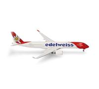 herpa avión en Miniatura Edelweiss Air Airbus A350-900 - HB-IHF PIZ Bernina, Escala 1:500, artículo de colección, Modelo sin Base, Metal