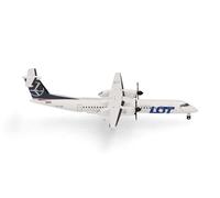 herpa avión en Miniatura Lot Polish Airlines Bombardier Q400, Escala 1:500, artículo de colección, Modelo sin Base, Metal