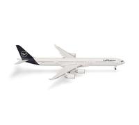 Herpa Avión en Miniatura Lufthansa Airbus A340-600, Miniatura a Escala 1:500, Pieza de colección, Modelo de avión sin Base, Metal