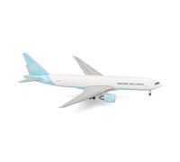 herpa avión en Miniatura Maersk Air Cargo Boeing 777F - OY-Mac Maersk Swan, a Escala 1:500, artículo de colección, Modelo sin Base, Metal