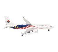 herpa Avión en Miniatura Malaysia Airlines Boeing 737 MAX 8 - 9M-MVA, Escala 1:500, Pieza de colección, Modelo sin Soporte, Metal.