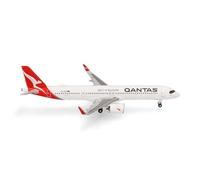 herpa Avión en Miniatura Qantas Airbus A321XLR - VH-OGA Great Ocean Road, a Escala 1:500, Pieza de colección, Modelo sin Base, Metal