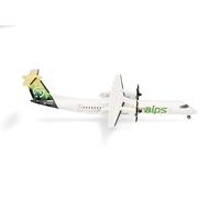 herpa avión en Miniatura Sky Alps Bombardier Q400, Escala 1:200, artículo de colección, Modelo sin Base, Metal