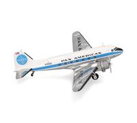 herpa avión Modelo Pan American World Airways Douglas DC-3, Miniatura a Escala 1:200, Pieza de coleccionista, con Base, Metal
