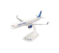herpa Avión Snap-Fit United Airlines Airbus A321neo, Escala 1:200, Pieza de colección, Modelo con Soporte, plástico