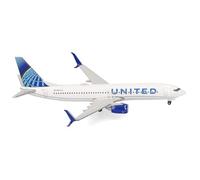 herpa Avión United Airlines Boeing 737-800, Escala 1:500, Pieza de colección, Modelo sin Soporte, Metal