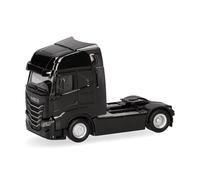 Herpa Camión en Miniatura Iveco S-Way Facelift (MY24) tractora 2 Ejes, Negro, Miniatura a Escala 1:87, Pieza de colección, Made in Germany, plástico