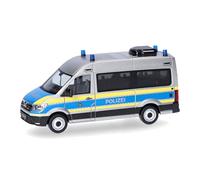 Herpa Camión en Miniatura Man TGE Bus Techo Alto Policía móvil Baden-Wurtemberg, Miniatura a Escala 1:87, Pieza de colección, Made in Germany, plástico