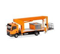 Herpa Camión en Miniatura Man TGL CC Ruthmann Steiger TK310, Naranja Municipal, Miniatura a Escala 1:87, Pieza de colección, Made in Germany, plástico