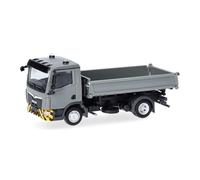 Herpa Camión en Miniatura Man TGL CC volquete 3 Lados Gris/Amarillo, Miniatura a Escala 1:87, Pieza de colección, Made in Germany, plástico