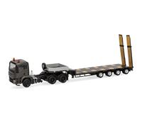 Herpa camión en Miniatura Man TGS M tráiler de Plataforma Baja Fuerzas Armadas de Serbia (Serbia), Miniatura a Escala 1:87, Pieza de colección, Fabricado en Alemania, plástico