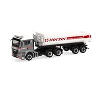 herpa Camión en Miniatura Man TGS TN semirremolque volquete Herzer (Austria), a Escala 1:87, Pieza de colección, Fabricado en Alemania, plástico