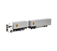 herpa Camión en Miniatura Man TGX GM Camión con Caja Intercambiable y Remolque Jumbo UPS, Miniatura a Escala 1:87, Pieza de colección, Fabricado en Alemania, Plástico
