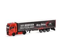 Herpa camión en Miniatura Man TGX GX tráiler con Lona Hans Möller/Movemos Alemania, Miniatura a Escala 1:87, Pieza de colección, Fabricado en Alemania, plástico