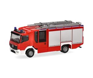 Herpa Camión en Miniatura Mercedes-Benz Atego 13 Z-Cab Bomberos, Miniatura a Escala 1:87, Pieza de colección, Made in Germany, plástico