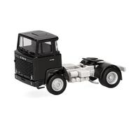 Herpa camión en Miniatura Scania 111 Cabeza tractora 2 Ejes, Negro, Miniatura a Escala 1:87, Pieza de colección, Fabricado en Alemania, plástico