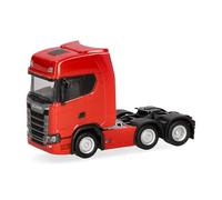 Herpa camión en Miniatura Scania CS 20 HD Cabeza tractora 3 Ejes (6x2), Rojo, Miniatura a Escala 1:87, Pieza de colección, Fabricado en Alemania, plástico