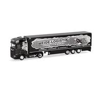 Herpa Camión en Miniatura Scania CS 20 HD semirremolque frigorífico Heide Logistik, Miniatura a Escala 1:87, Pieza de colección, Made in Germany, plástico