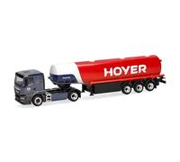 herpa Camión Man TGS TN Cisterna de Gasolina Hoyer, Escala 1:87, Pieza de colección, plástico
