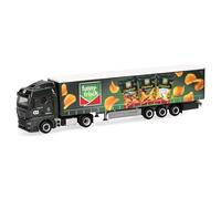 herpa Camión Man TGX GM tráiler de Cortina CTJ/Funny Frisch (Renania del Norte-Westfalia/Dormagen), Miniatura en Escala 1:87, Pieza de colección, plástico