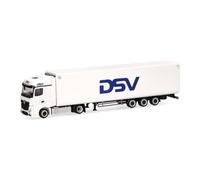 herpa Camión Modelo Mercedes-Benz Actros Bigspace Lowliner Semi-Remolque de Caja Refrigerada DSV (Dinamarca/Hedehusene), Miniatura a Escala 1:87, Pieza de colección, plástico