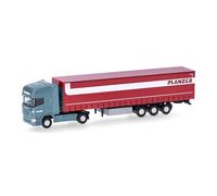 herpa Camión Modelo Scania R TL Curtainsider Planzer (Suiza/Dietikon), Miniatura a Escala 1:160, Pieza de colección, plástico