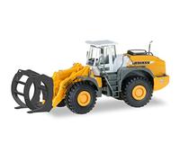 herpa - Cargador de Ruedas L580, manipulador de Troncos con Cuchara, Modelo de Excavadora, camión, Modelos en Miniatura, Objeto de colección, plástico - Escala 1:87
