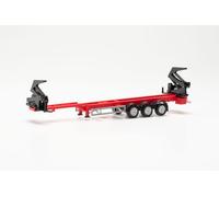 herpa Cargador Lateral para contenedores Hammar en Color Rojo, Miniatura a Escala 1:87, de colección, Fabricado en Alemania, plástico