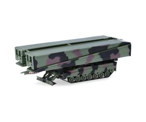 Herpa Carro lanzapuentes Leguan de 26 m, Modelo Militar | Modelo fiel al original a escala 1:87, vehículo de plástico, coleccionistas y aficionados a los camiones a partir de 14 años
