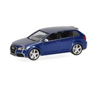 Herpa Coche en Miniatura Audi RS3 Sportback, Azul sepang Perlado, Miniatura a Escala 1:87, Pieza de colección, Fabricado en Alemania, Modelo de plástico