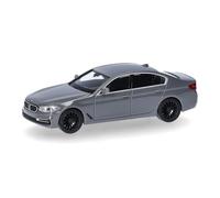 Herpa Coche en Miniatura BMW Serie 5 (G30) berlina, Gris Nardo, Miniatura a Escala 1:87, Pieza de colección, Fabricado en Alemania, Modelo de plástico