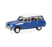 herpa Coche en Miniatura Citroën AMI 6 Break, Azul genciana/Techo Blanco, Miniatura a Escala 1:87, artículo de colección, Made in Germany, Modelo de plástico