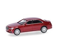 Herpa Coche en Miniatura Mercedes-Benz Clase S (V223), Rojo Patagonia, Miniatura a Escala 1:87, Pieza de colección, Made in Germany, Modelo de plástico