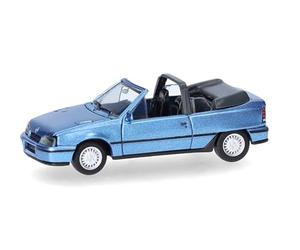herpa Coche en Miniatura Opel Kadett E Gsi Cabrio, Escala 1:87, Pieza de colección, Modelo de plástico, Color: Azul láser metálico