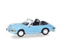 herpa Coche en Miniatura Porsche 911 Targa, Escala 1:87, Pieza de colección, Modelo de plástico, Color: Azul Pastel
