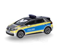 herpa Coche en Miniatura VW ID.3 Polizei Hamburg (policía Hamburgo), Escala 1:87, Pieza de colección, Modelo de plástico