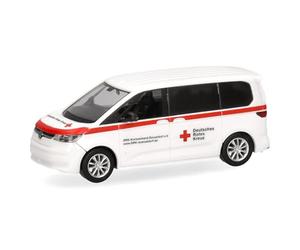 herpa Coche en Miniatura VW Multivan Cruz Roja Düsseldorf, Miniatura a Escala 1:87, artículo de colección, Made in Germany, Modelo de plástico
