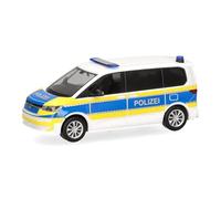 herpa Coche en Miniatura VW Multivan Policía de Baja Sajonia, Miniatura a Escala 1:87, artículo de colección, Made in Germany, Modelo de plástico