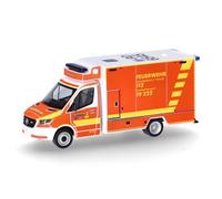 herpa Coche Modelo Mercedes-Benz Sprinter 18 Ambulancia Bomberos de Wuppertal, Miniatura a Escala 1:87, Pieza de colección, Modelo de plástico