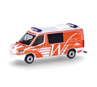 herpa Coche Modelo Mercedes-Benz Sprinter '18 minibús 'Bomberos Wiesbaden', Miniatura a Escala 1:87, Pieza de colección, Fabricado en Alemania, Modelo de plástico