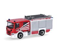 herpa Coche Modelo Scania Crewcab CP28 camión de Bomberos Bomberos Koblenz, Miniatura a Escala 1:87, Pieza de colección, Fabricado en Alemania, Modelo de plástico.
