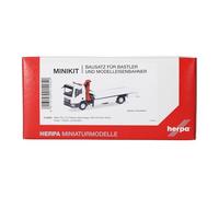 herpa Kit de Modelismo Man TGM Camión de Plataforma de Remolque con Grúa (1 Unidad), Miniatura a Escala 1:87, Pieza de colección, Kit para modelismo, Plástico