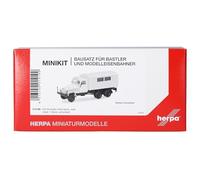 Herpa Kit de Modelo MiniKit IFA G5 camión Caja con Ventanas 3 Ejes, Blanco, Escala 1/87, maqueta de colección, modelismo, Modelo alemán, Figura plástico