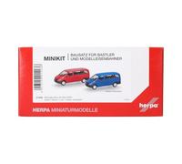 Herpa Kit de Modelo MiniKit Mercedes-Benz Vito autobús (W639 / 2003), Rojo y Azul Ultramar (2 Unidades), Escala 1/87, maqueta de colección, modelismo, Modelo alemán, Figura plástico