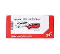 Herpa Kit de Modelo MiniKit Mercedes-Benz Vito Bus (W639 Facelift / 2010), Blanco y Rojo (2 Piezas), Escala 1/87, maqueta de colleción, modelismo, Figura plástico