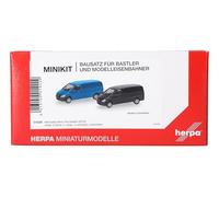 Herpa Kit de Modelo MiniKit Mercedes-Benz Vito furgón (W639 Facelift / 2010), Azul genciana y Negro (2 Unidades), Escala 1/87, maqueta de colección, modelismo, Modelo alemán, Figura plástico