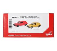 Herpa Kit de Modelo MiniKit VW Golf II furgón de 2 Puertas, Rojo Brillante y Amarillo (2 Unidades), Escala 1:87, maqueta de colleción, modelismo, Modelo aleman, Figura plástico