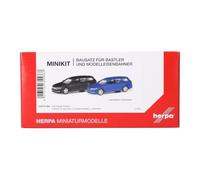 Herpa Kit de Modelo MiniKit VW Passat Variant, Negro y Azul ultramarino (2 Piezas), Escala 1:87, maqueta de colección, modelismo, Modelo alemán, Figura de plástico
